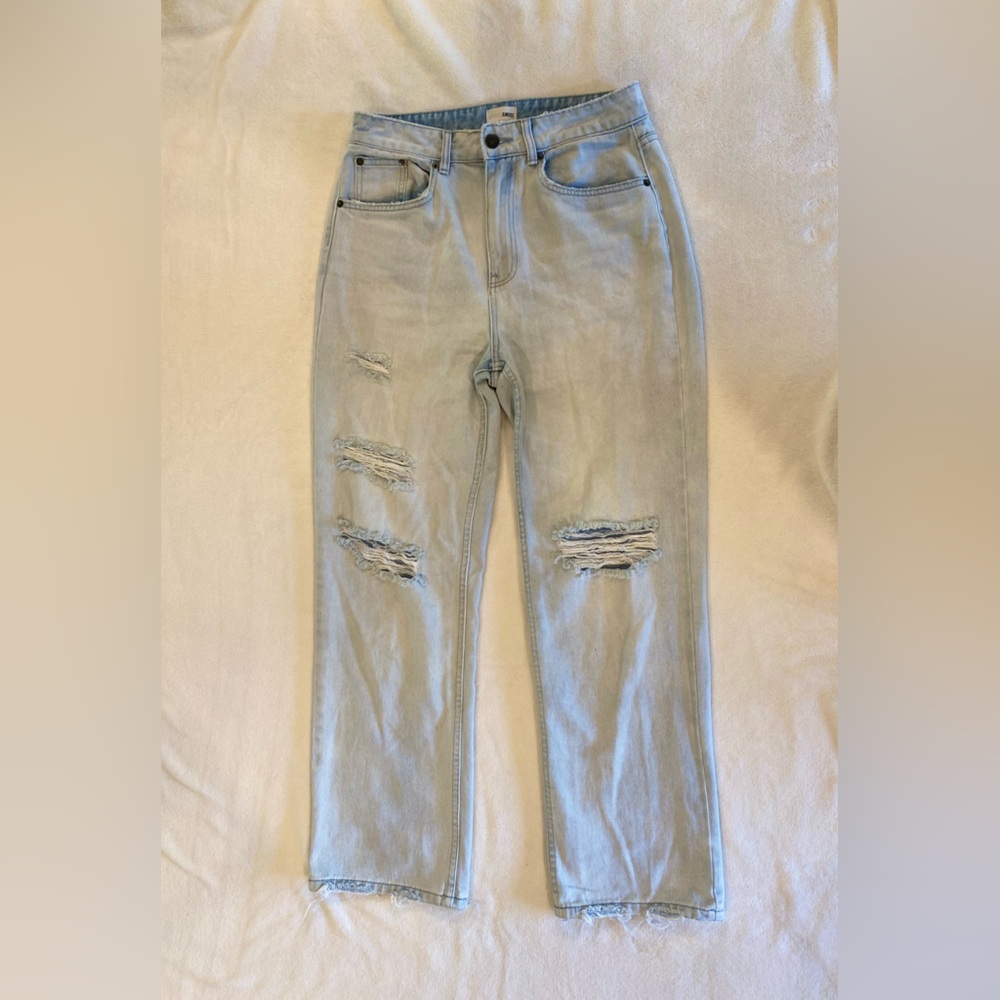 Amuse Society Light Blue Distressed High Rise Jeans - Picture 4 of 9